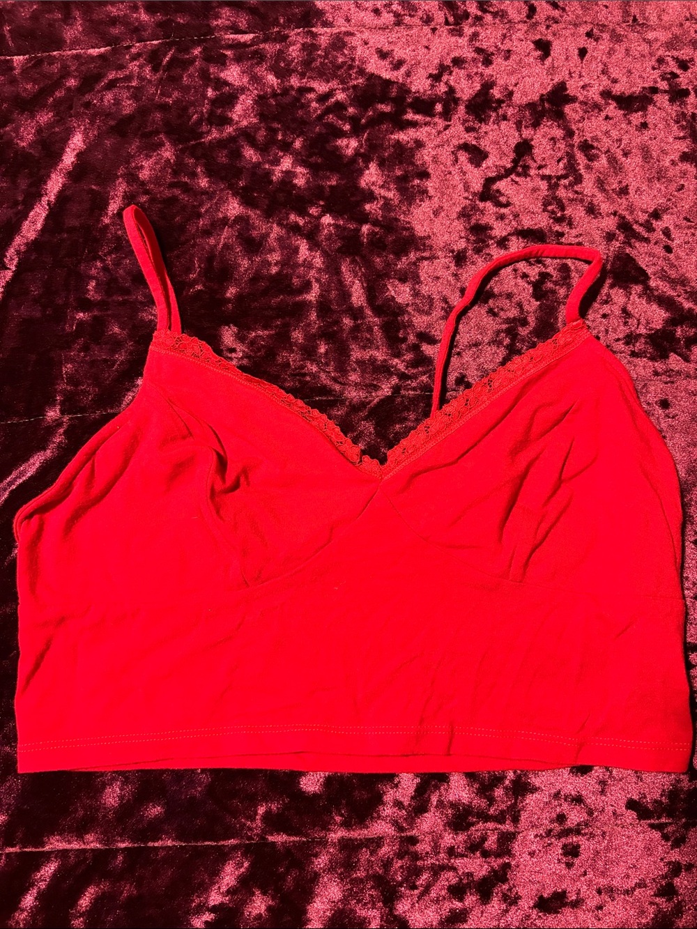 NOBO Red Lace-Edge Bralette
